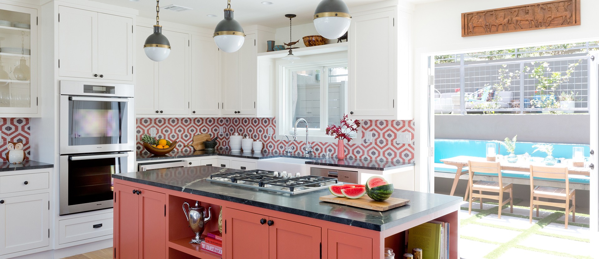 003-design-vidal-silver-lake-addition-los-angeles-kitchen-island-pendant-lighting-cement-tile-backsplash-red-cabinets-double-oven-miele-open-concept